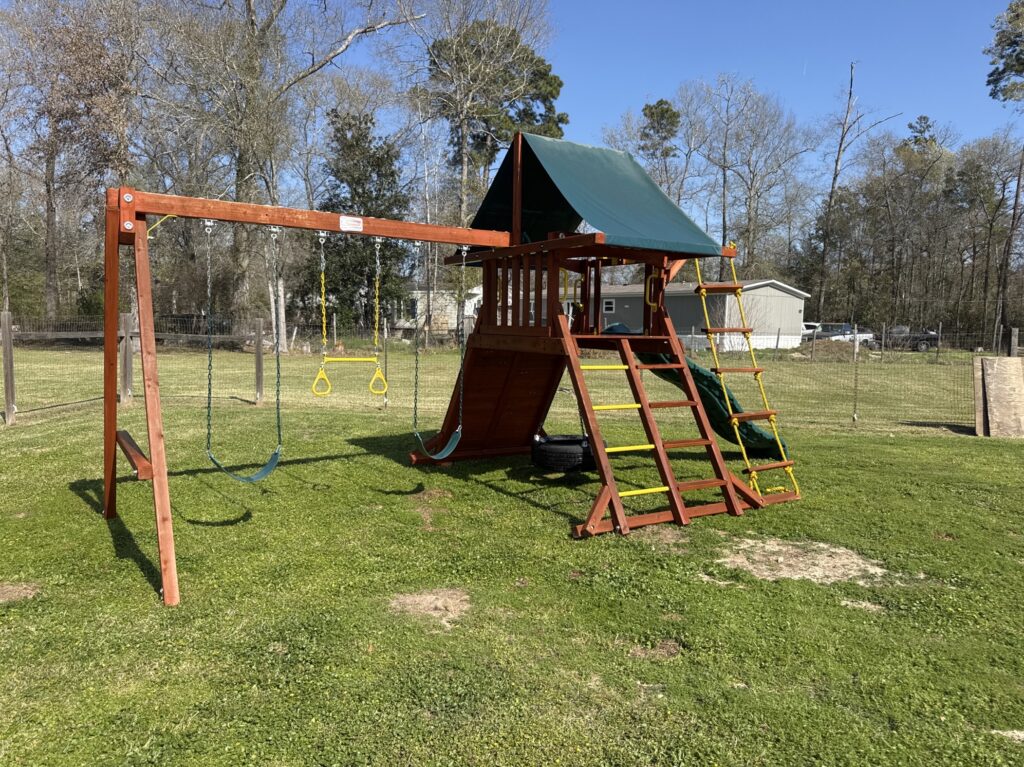 Splendora TX 1 Tree Frogs Swing Sets Install