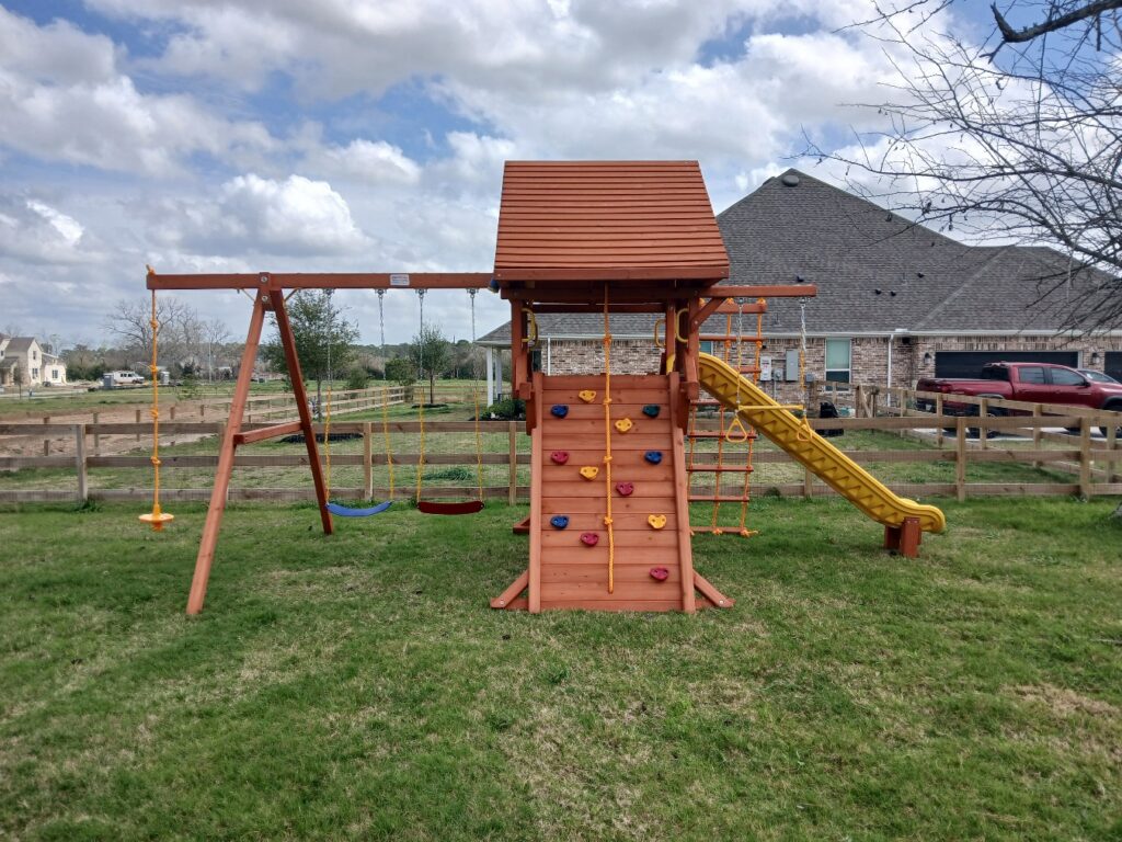Tomball TX 1 Tree Frogs Swing Sets Install