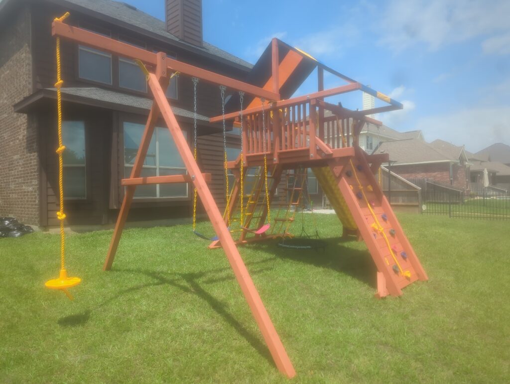 Spring TX 2 Tree Frogs Swing Sets Install
