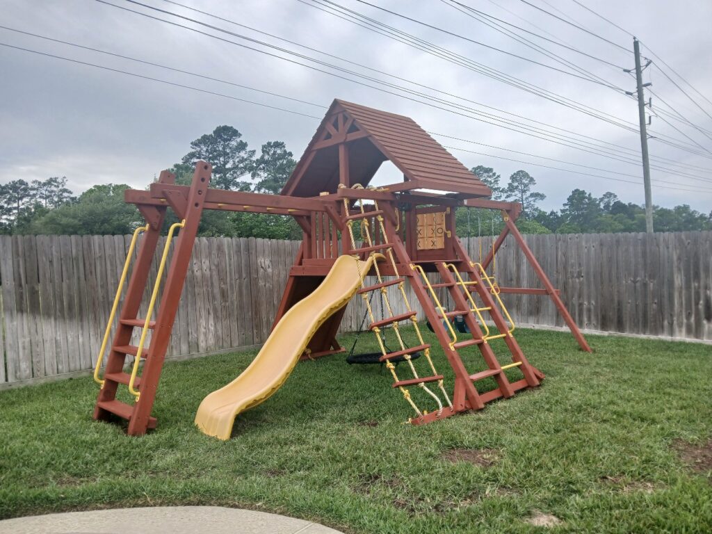Spring TX 2 Tree Frogs Swing Sets Install