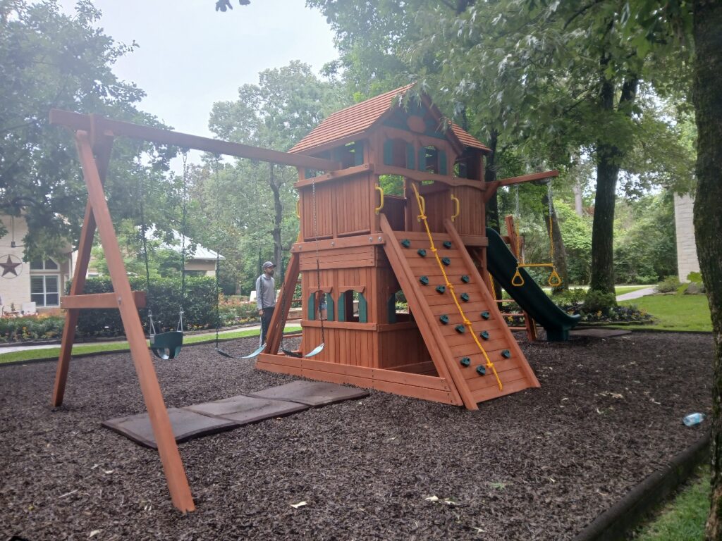 Montgomery TX 2 Tree Frogs Swing Sets Install