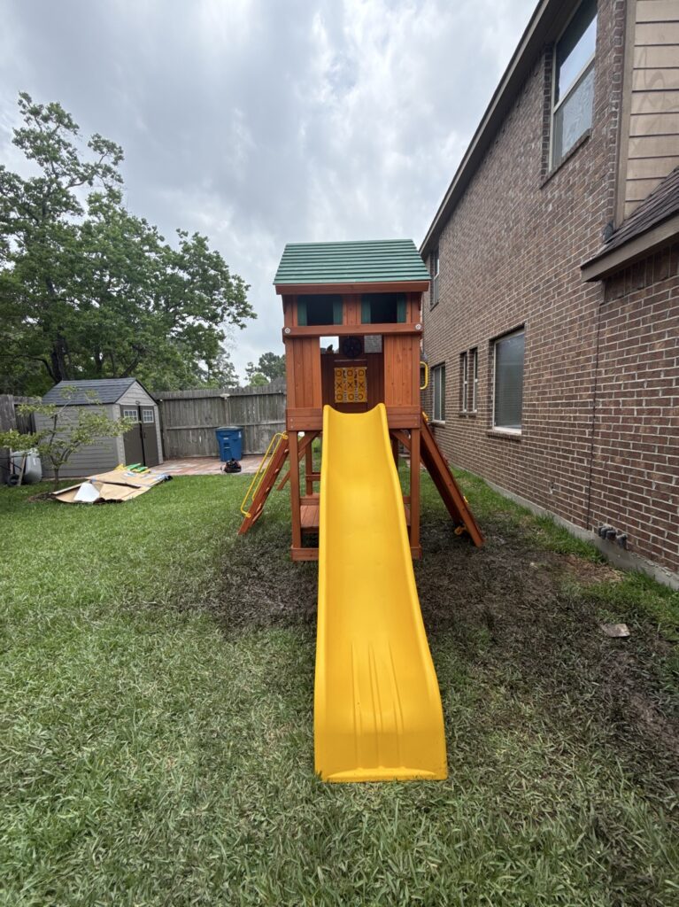 Spring TX 4 Tree Frogs Swing Sets Install
