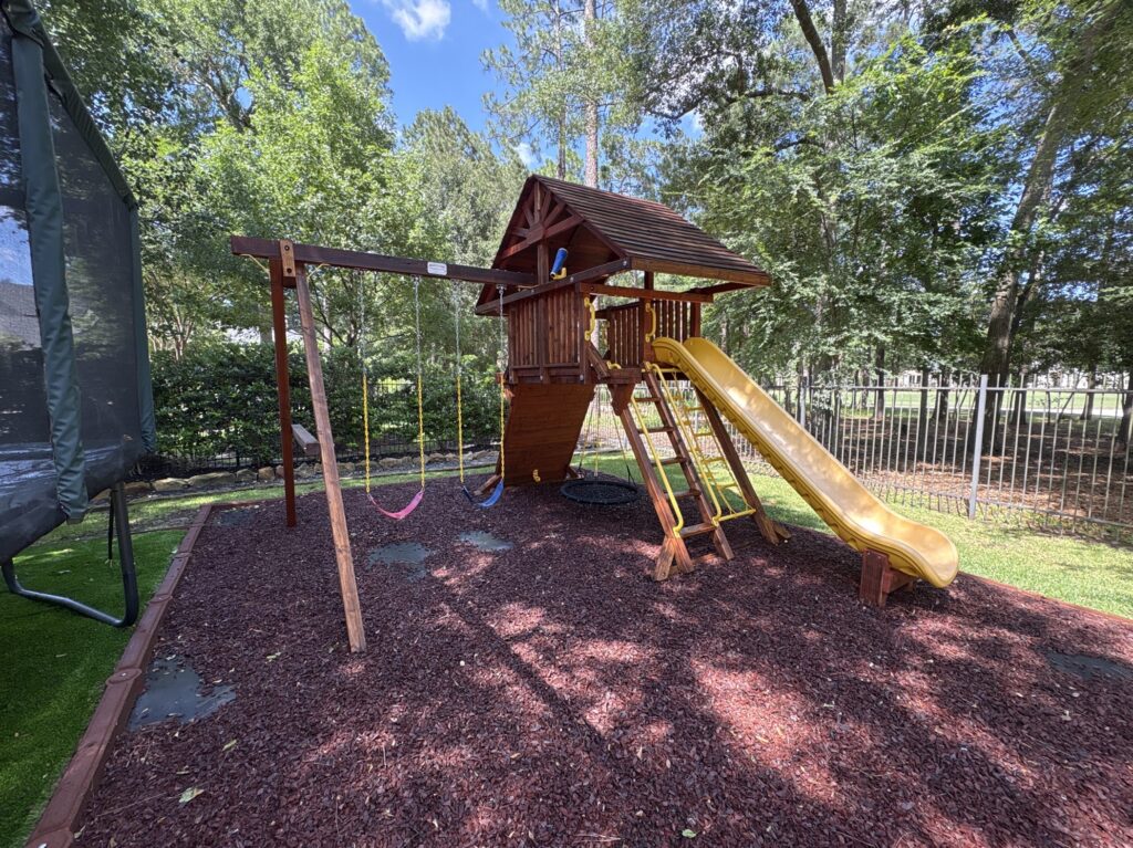 Woodsland TX 2 Tree Frogs Swing Sets Install