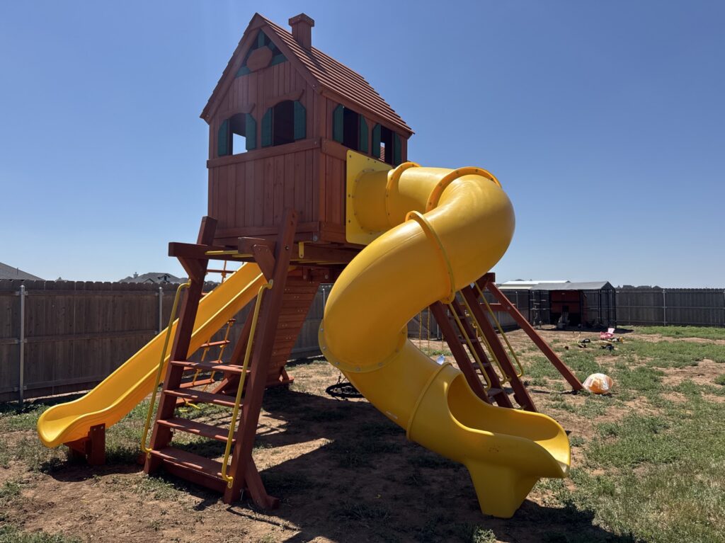 Amarillo TX 1 Tree Frogs Swing Sets Install 2