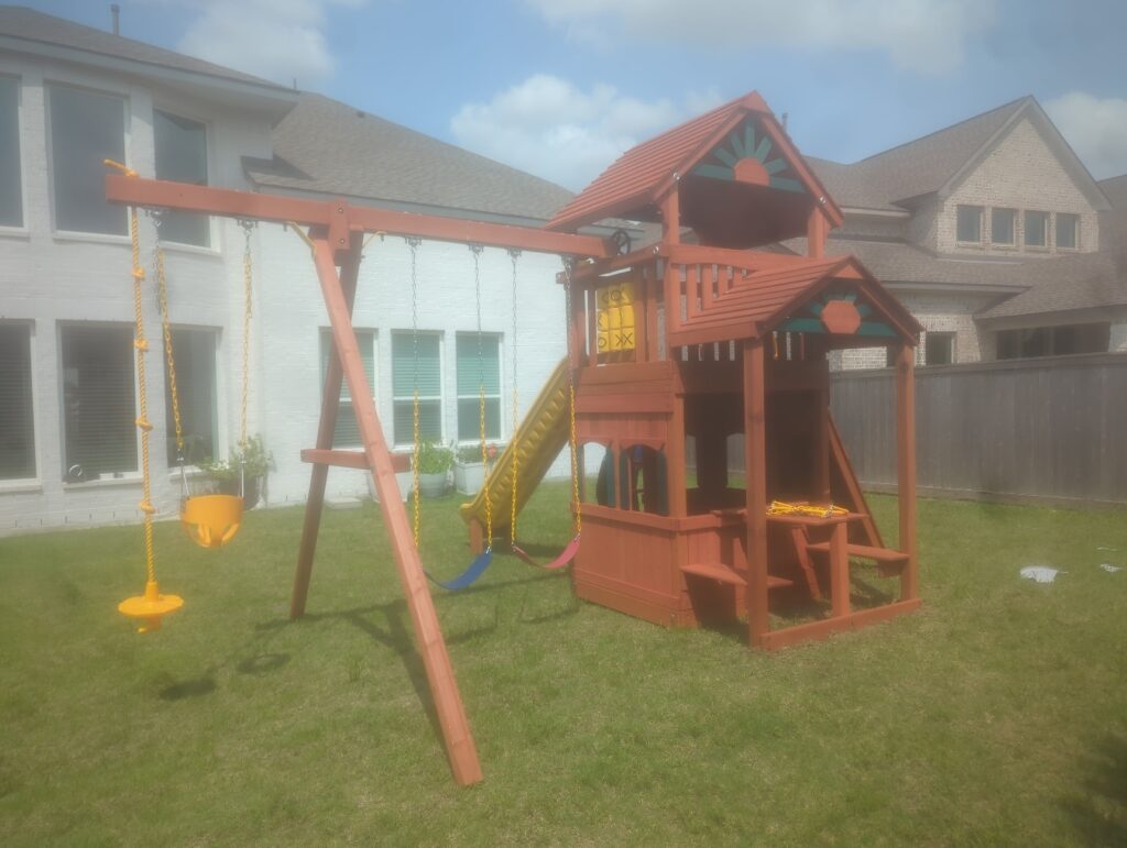 Cypress TX 2 Tree Frogs Swing Sets Install