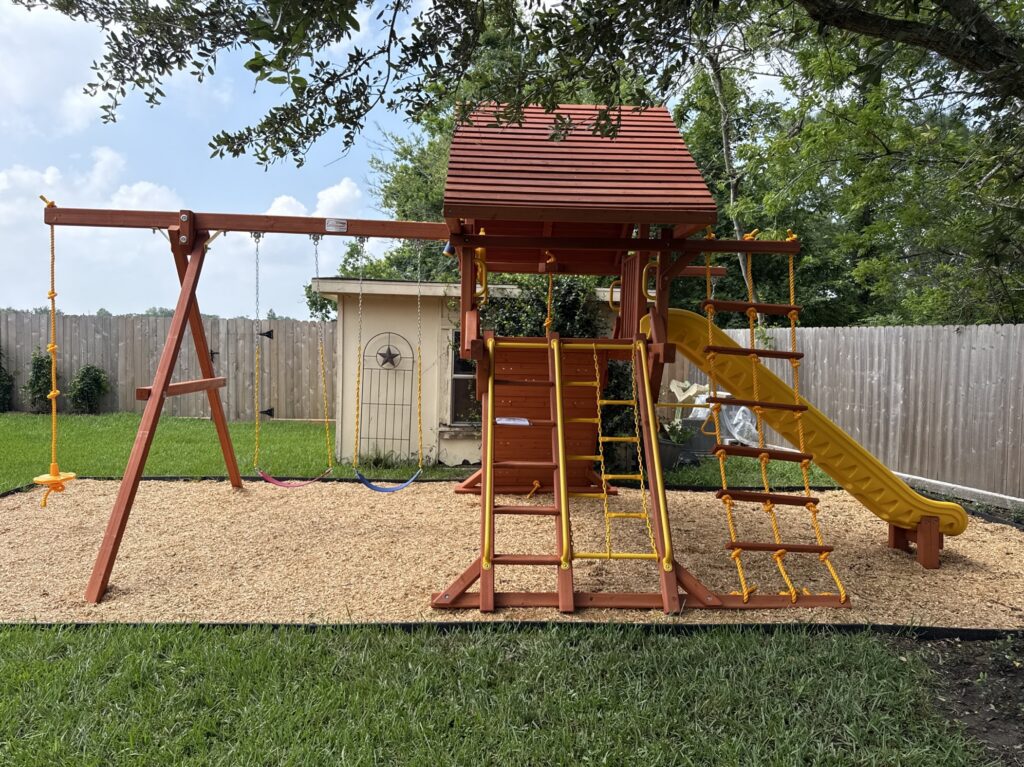 League City TX 1 Tree Frogs Swing Sets Install