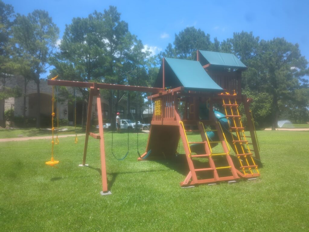 Tomball TX 1 Tree Frogs Swing Sets Install