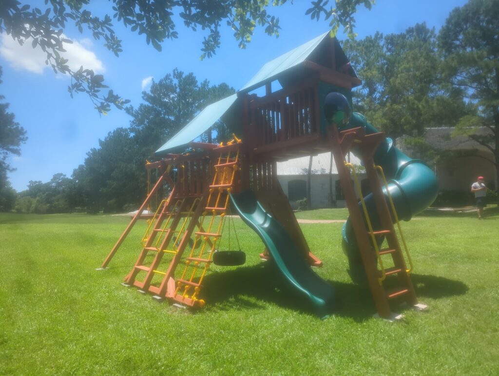 Tomball TX 2 Tree Frogs Swing Sets Install