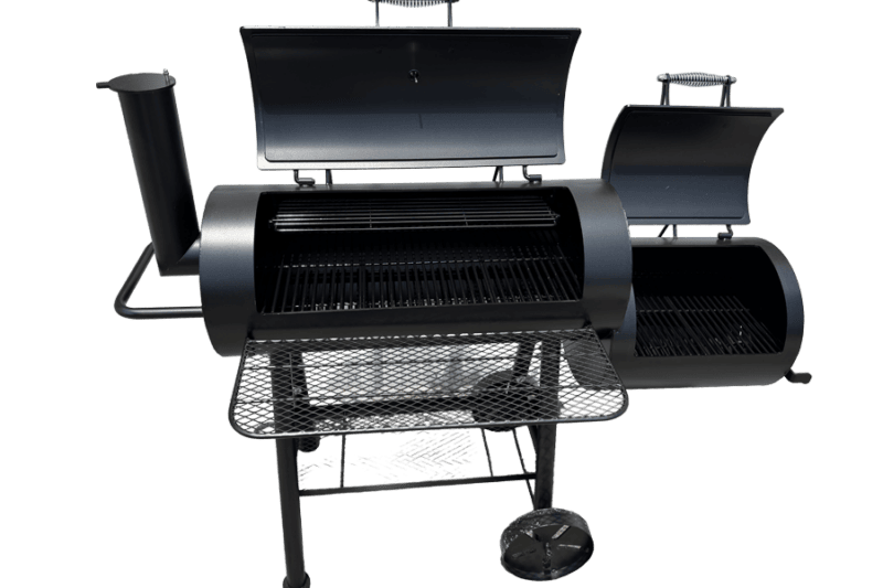 Smokehaus BBQ pit smoker with offset firebox