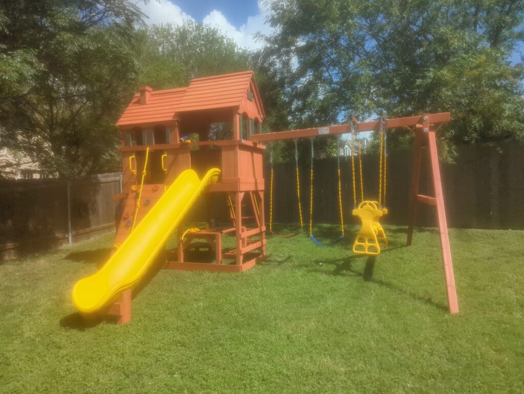 Austin TX 2 Tree Frogs Swing Sets Install