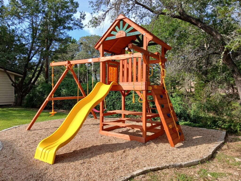 Wimberley TX 1 Tree Frogs Swing Sets Install