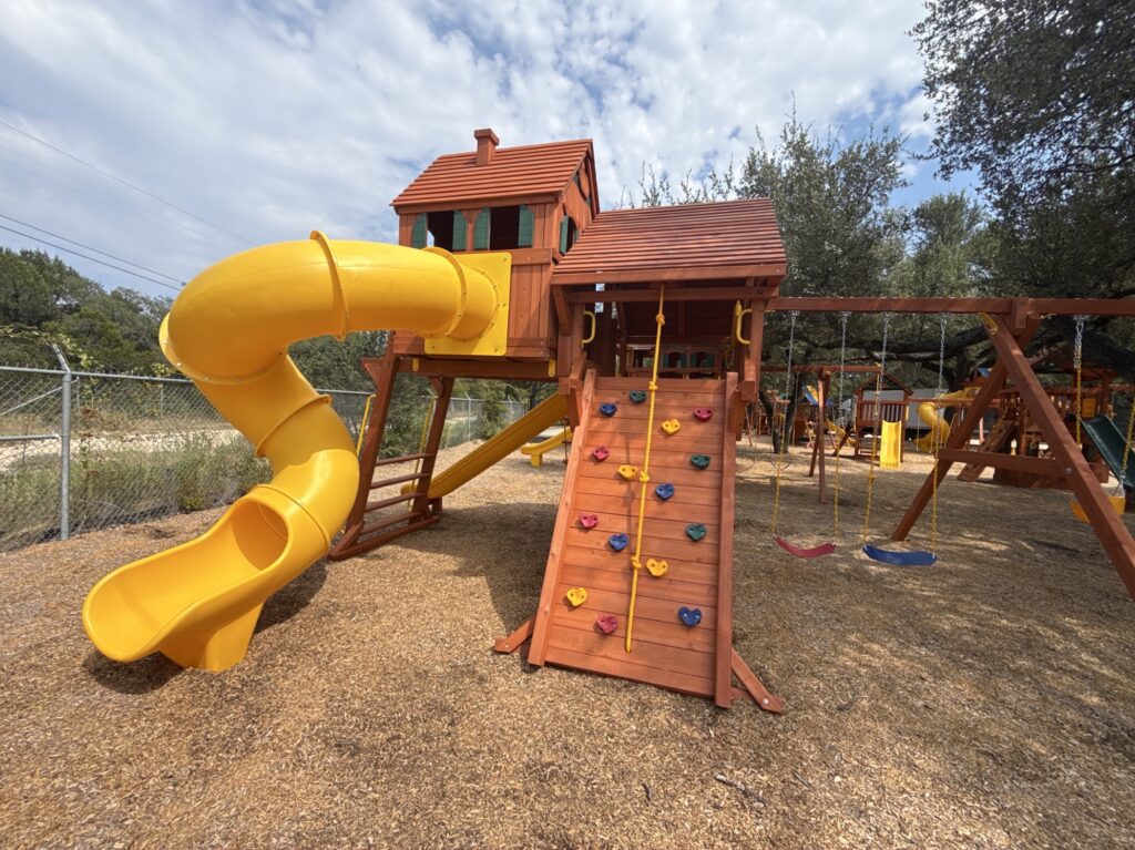 Austin TX 2 Tree Frogs Swing Sets Install