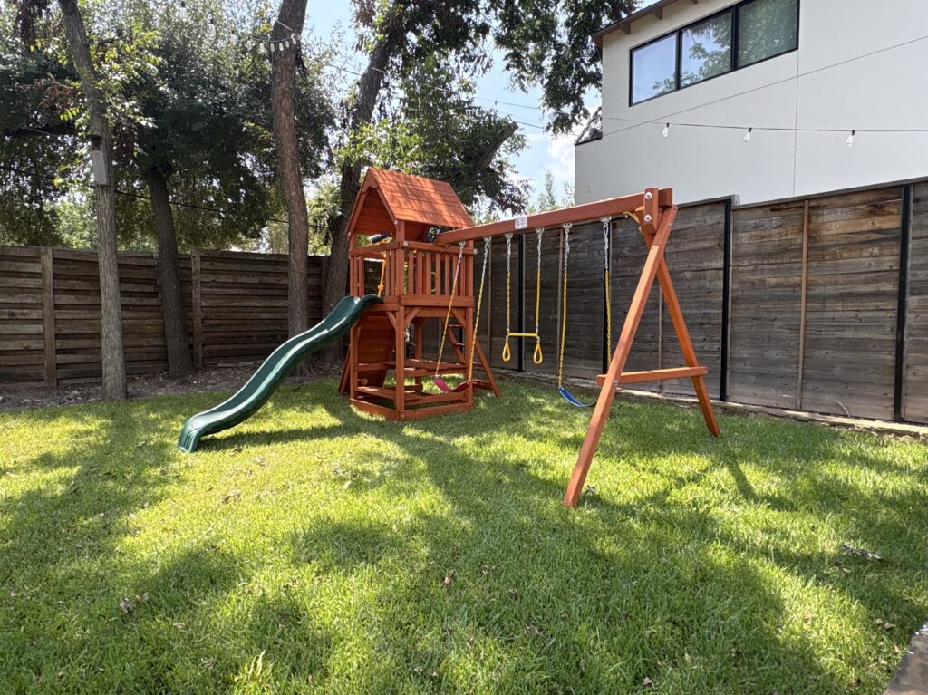 Austin TX 3 Tree Frogs Swing Sets Install