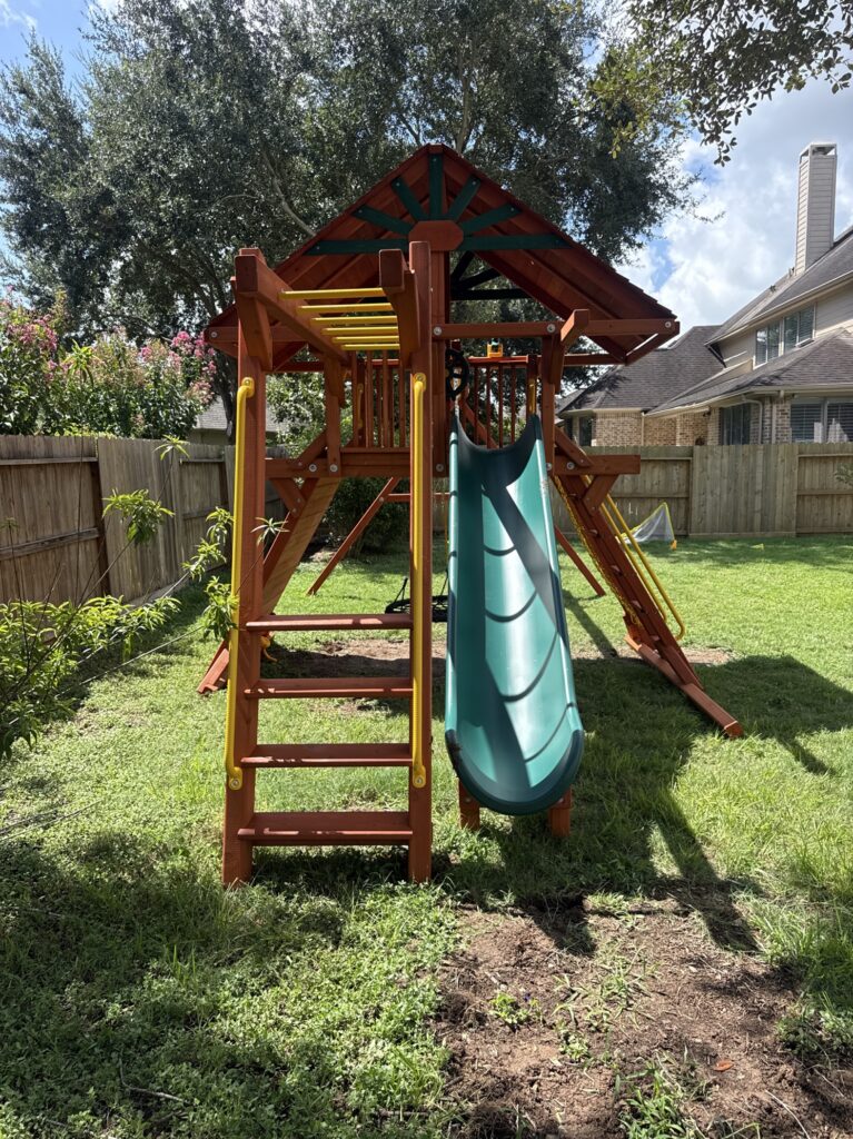 Sugar land TX 2 Tree Frogs Swing Sets Install