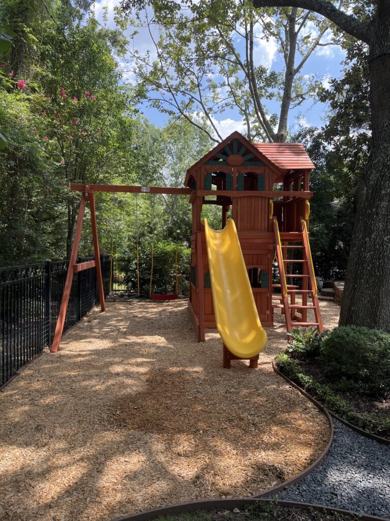 The Woodlands TX 2 Tree Frogs Swing Sets Install