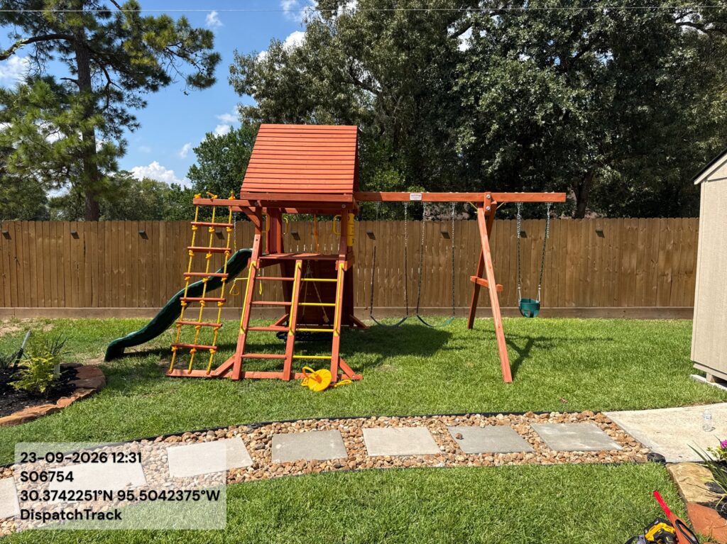 Conroe TX 1 Tree Frogs Swing Sets Install