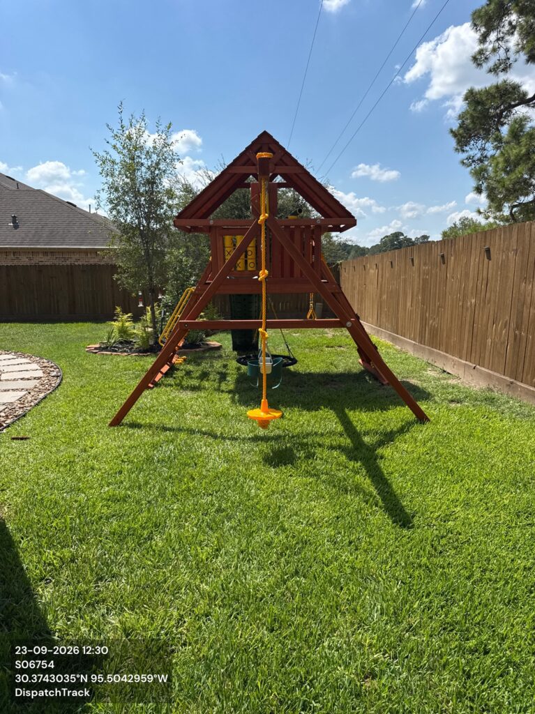 Conroe TX 2 Tree Frogs Swing Sets Install