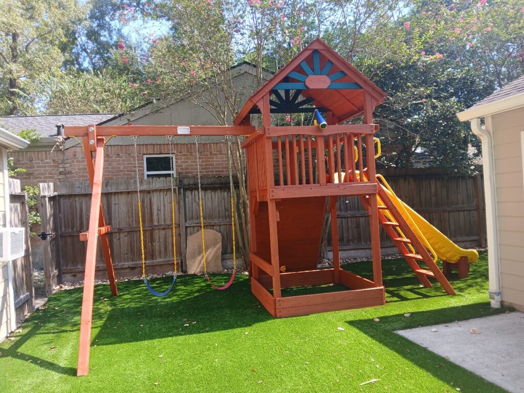 The Woodlands TX 1 Tree Frogs Swing Sets Install