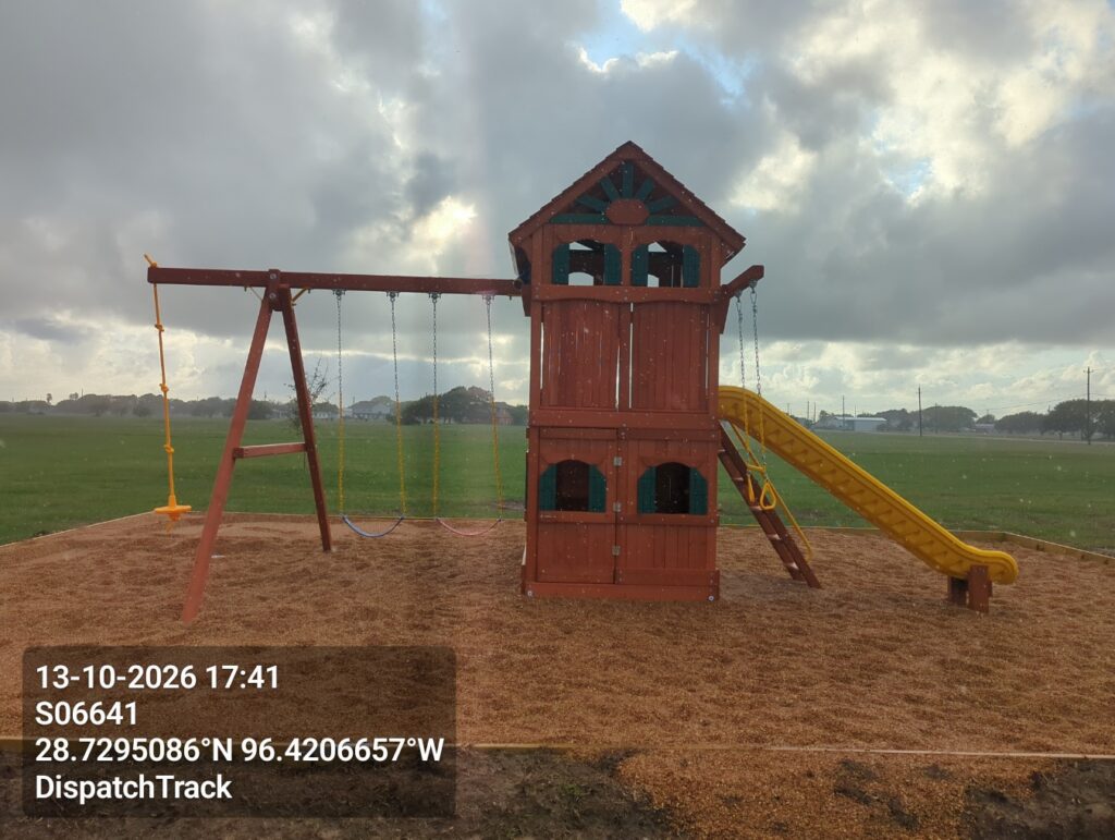 Palacios TX 2 Tree Frogs Swing Sets Install