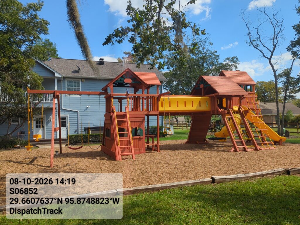Richmond TX 3 Tree Frogs Swing Sets Install